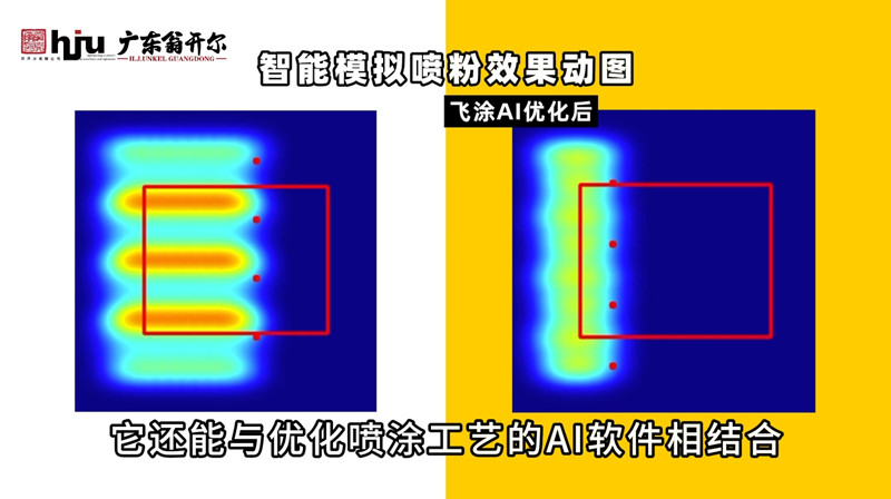 涂魔師3D整體膜厚成像系統(tǒng)與飛涂AI軟件相結(jié)合模擬噴粉效果