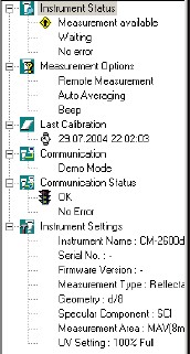 SpectraMagicTM NX的狀態(tài)窗